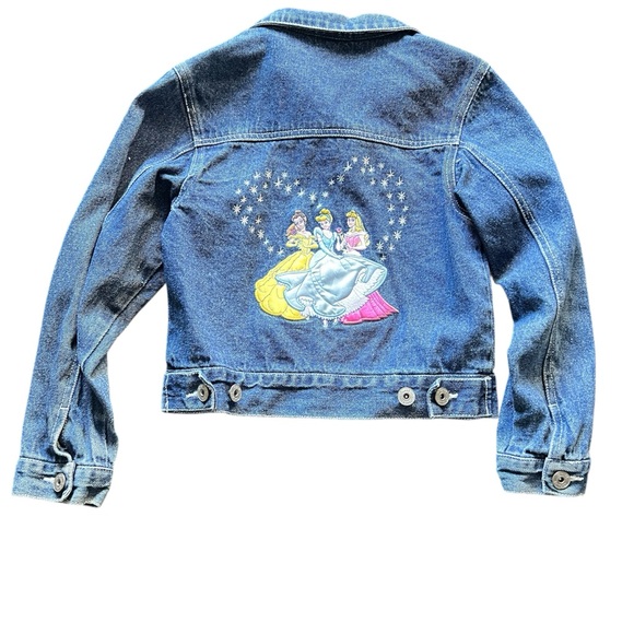 Y2K Disney Princess Girls Denim Jacket Size 7/8 Trucker Jean Jacket - Picture 2 of 14